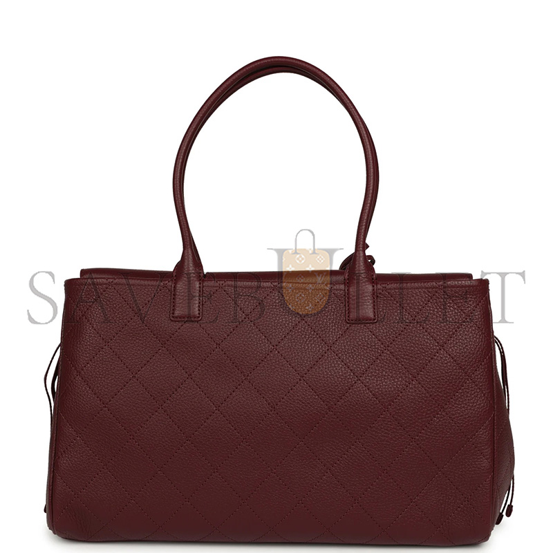 Ch**el MASTER LARGE URBAN ESSENTIAL EAST WEST SHOPPING TOTE DARK BURGUNDY CAVIAR GOLD HARDWARE AS99589 (37*22*14cm)